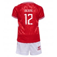 Dänemark Kasper Dolberg #12 Fußballbekleidung Heimtrikot Kinder EM 2024 Kurzarm (+ kurze hosen)